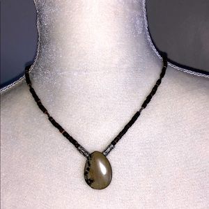 Unique Hand crafted green gemstone necklace